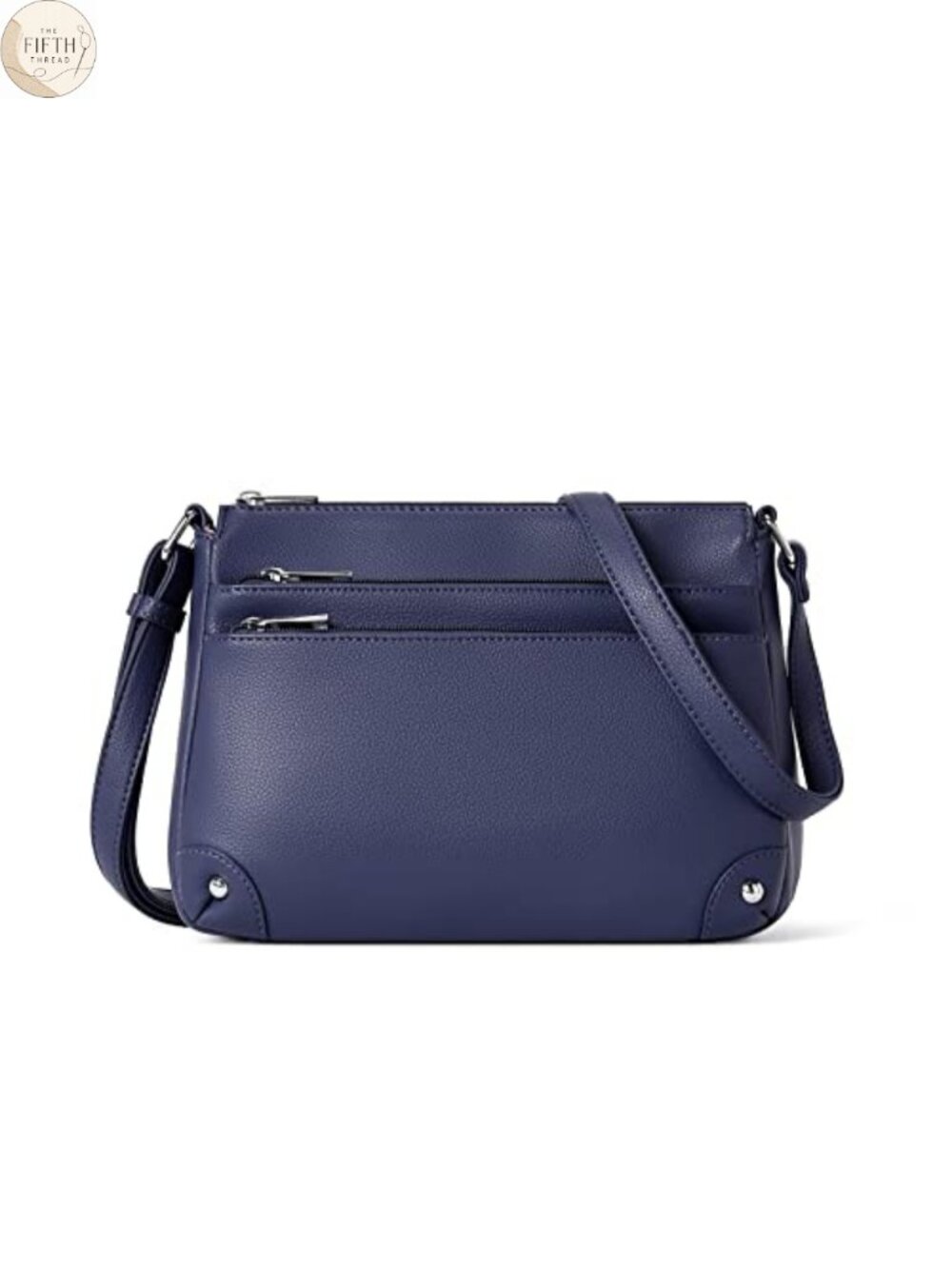 Vegan Leather Crossbody Bag Medium Satchel Multi Zipper Pockets